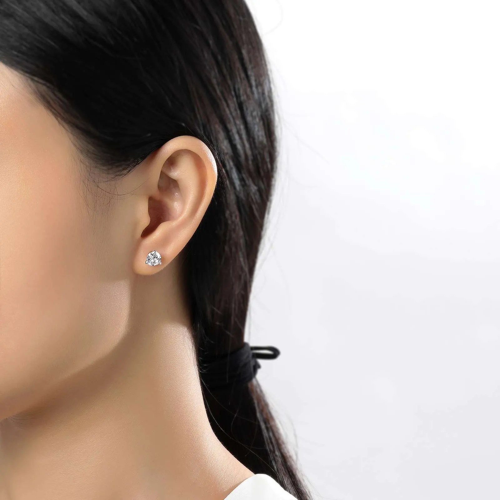 1 CTW 3 Prong Martini Stud Earrings