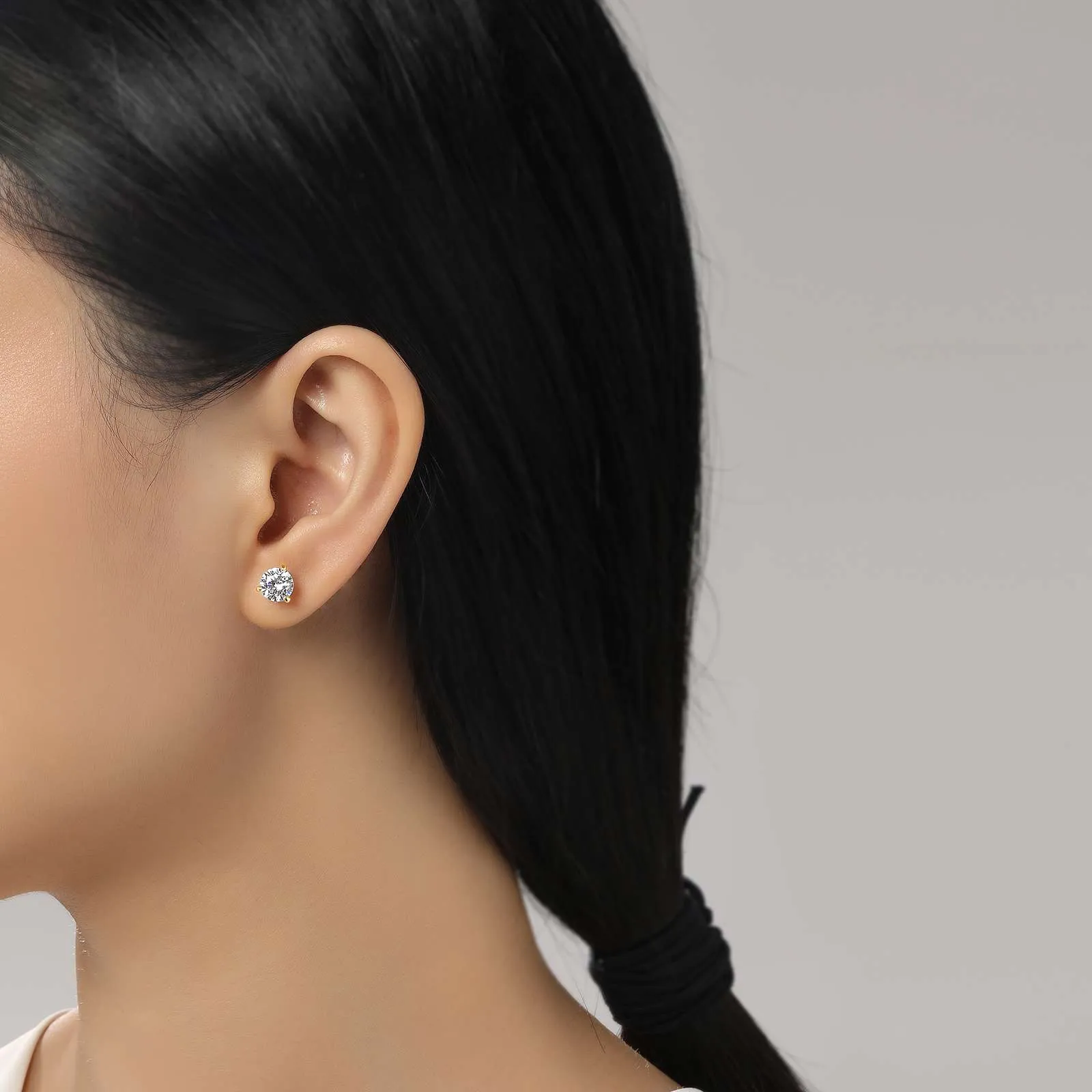 1 CTW 3 Prong Martini Stud Earrings