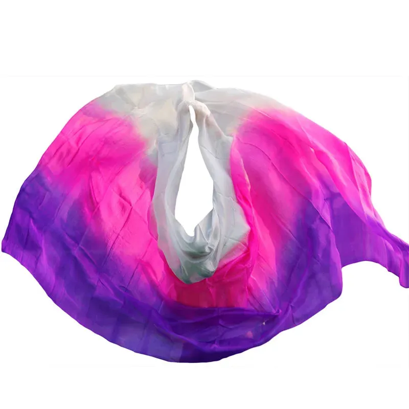 100% Silk Performance Dance Solid Color Light Texture Veil Shawls Women Scarf Costumes Accessories Belly Dance Veils 270cmx114cm