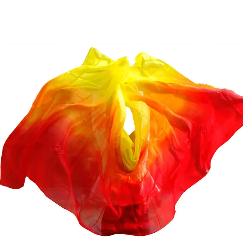 100% Silk Performance Dance Solid Color Light Texture Veil Shawls Women Scarf Costumes Accessories Belly Dance Veils 270cmx114cm