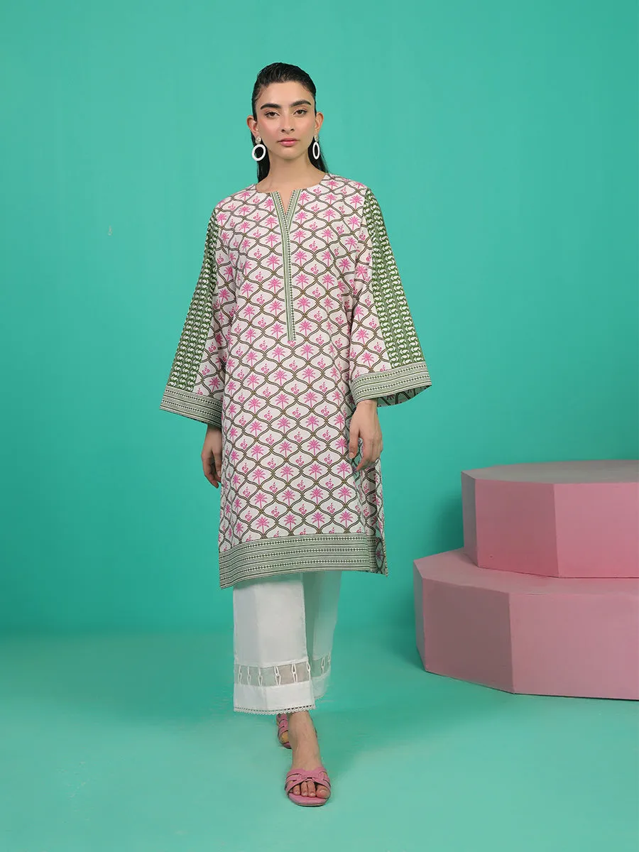 1pc - Stitched Basic Printed Cambric Shirt