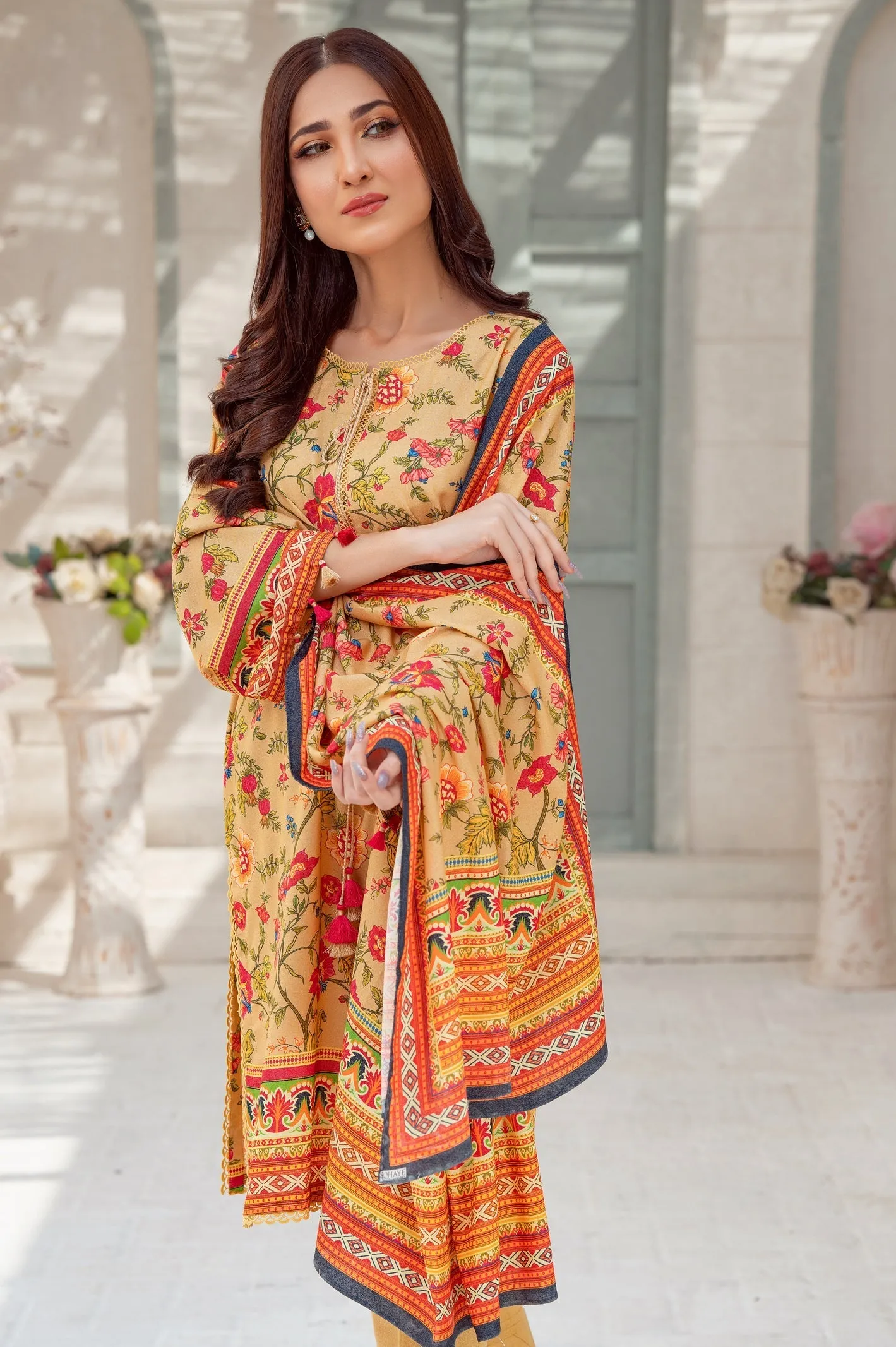 2PC Unstitched Printed