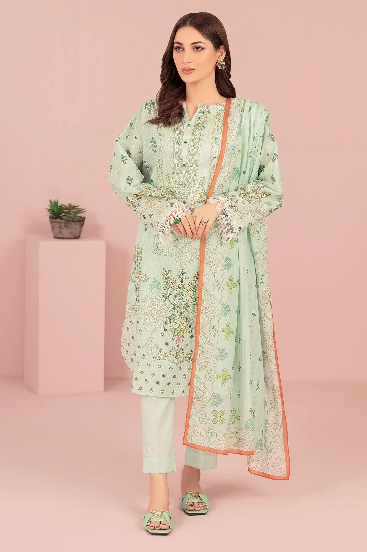 3PC Unstitched Printed