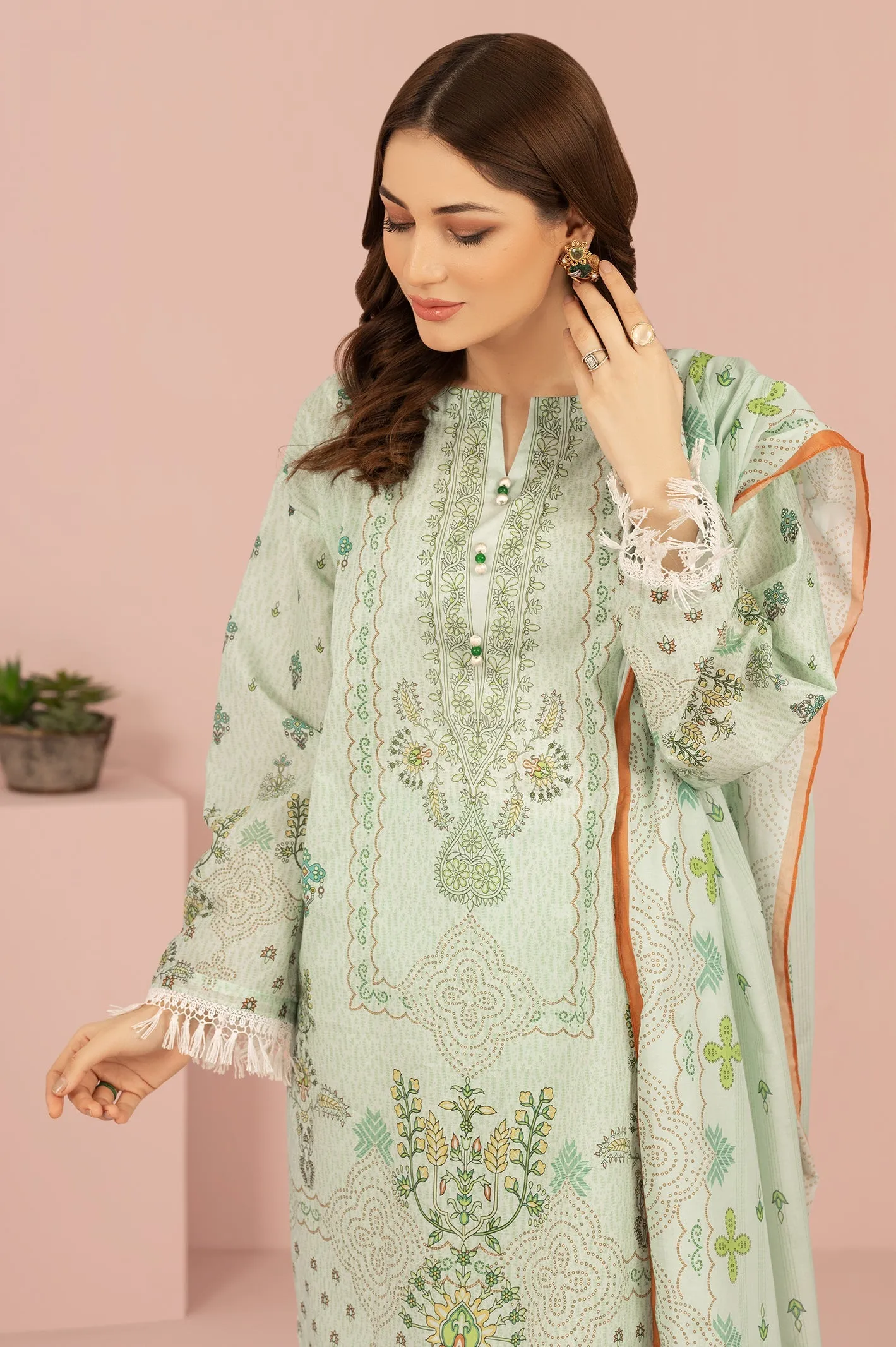 3PC Unstitched Printed