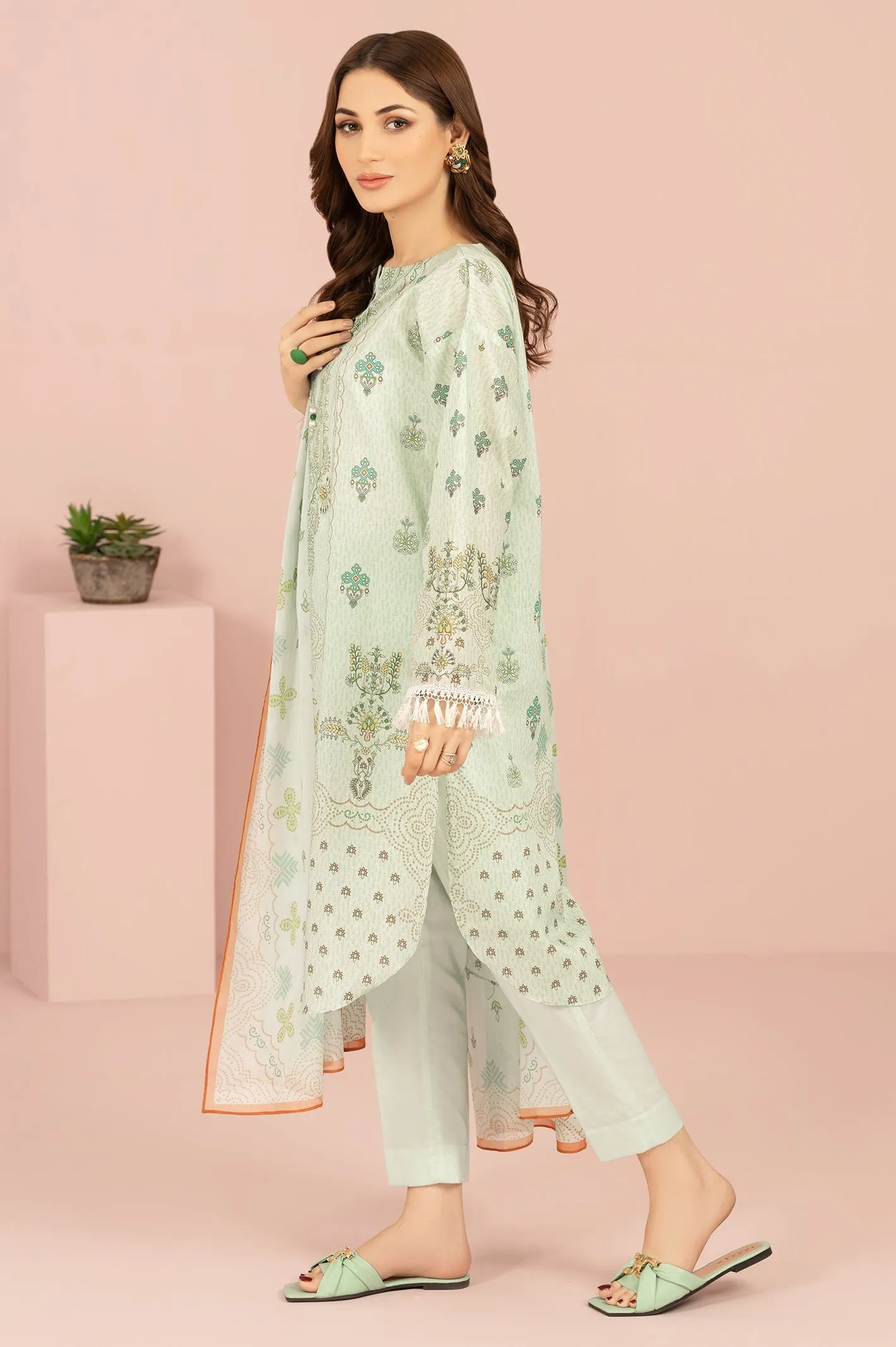 3PC Unstitched Printed