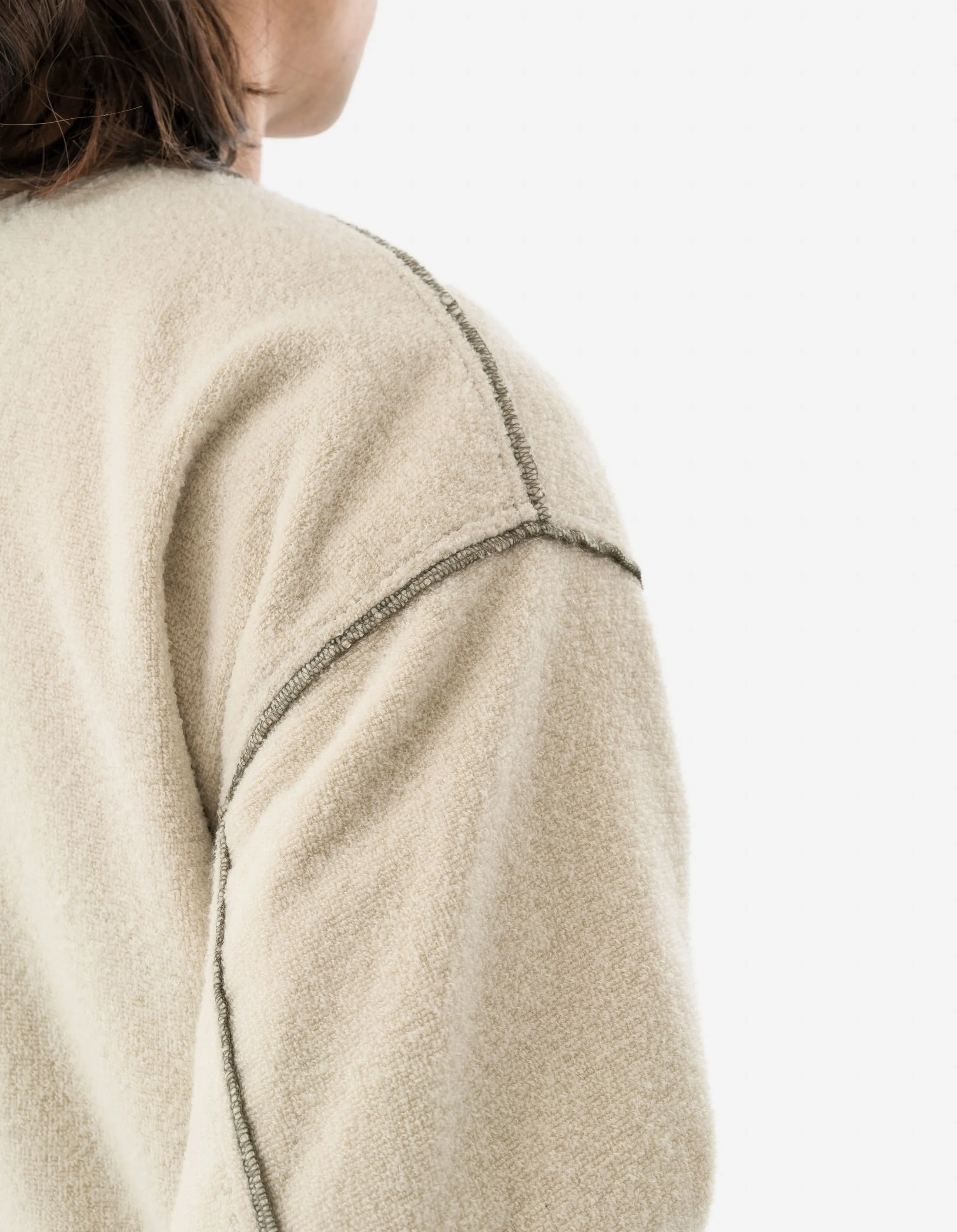 Mens Reversible M65 Wool Liner in Olive and Ecru - Versatile Military-Inspired Jacket