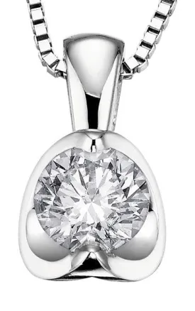 9ct White Gold Diamond Necklace