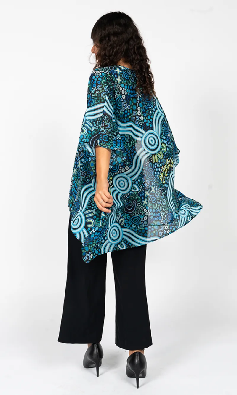 Aboriginal Art Chiffon Shawl Hopkins River