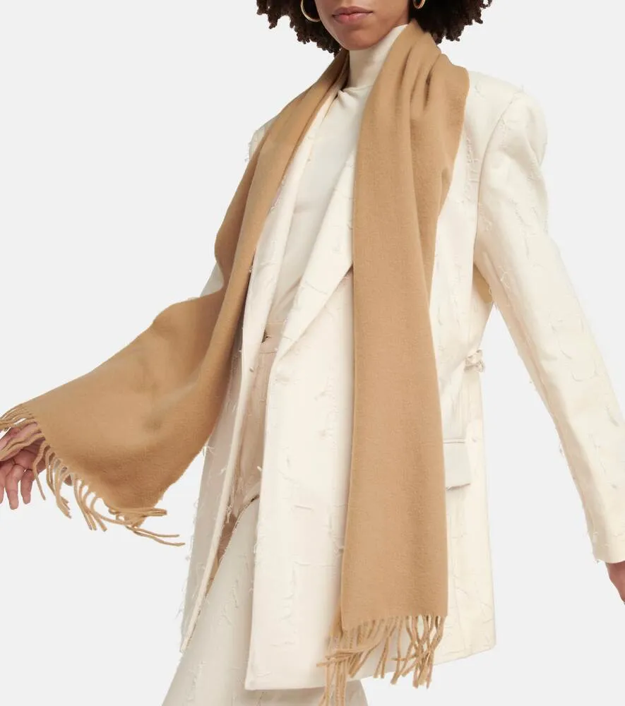 Acne Studios wool scarf, brown