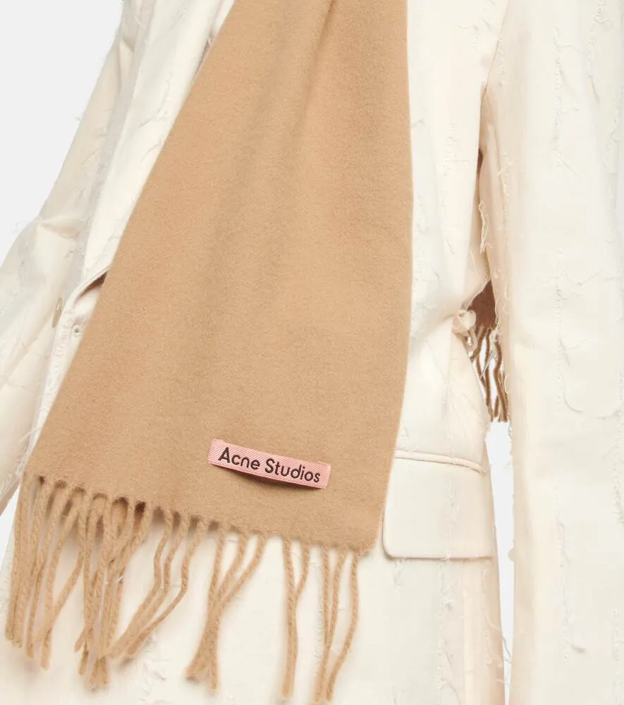Acne Studios wool scarf, brown