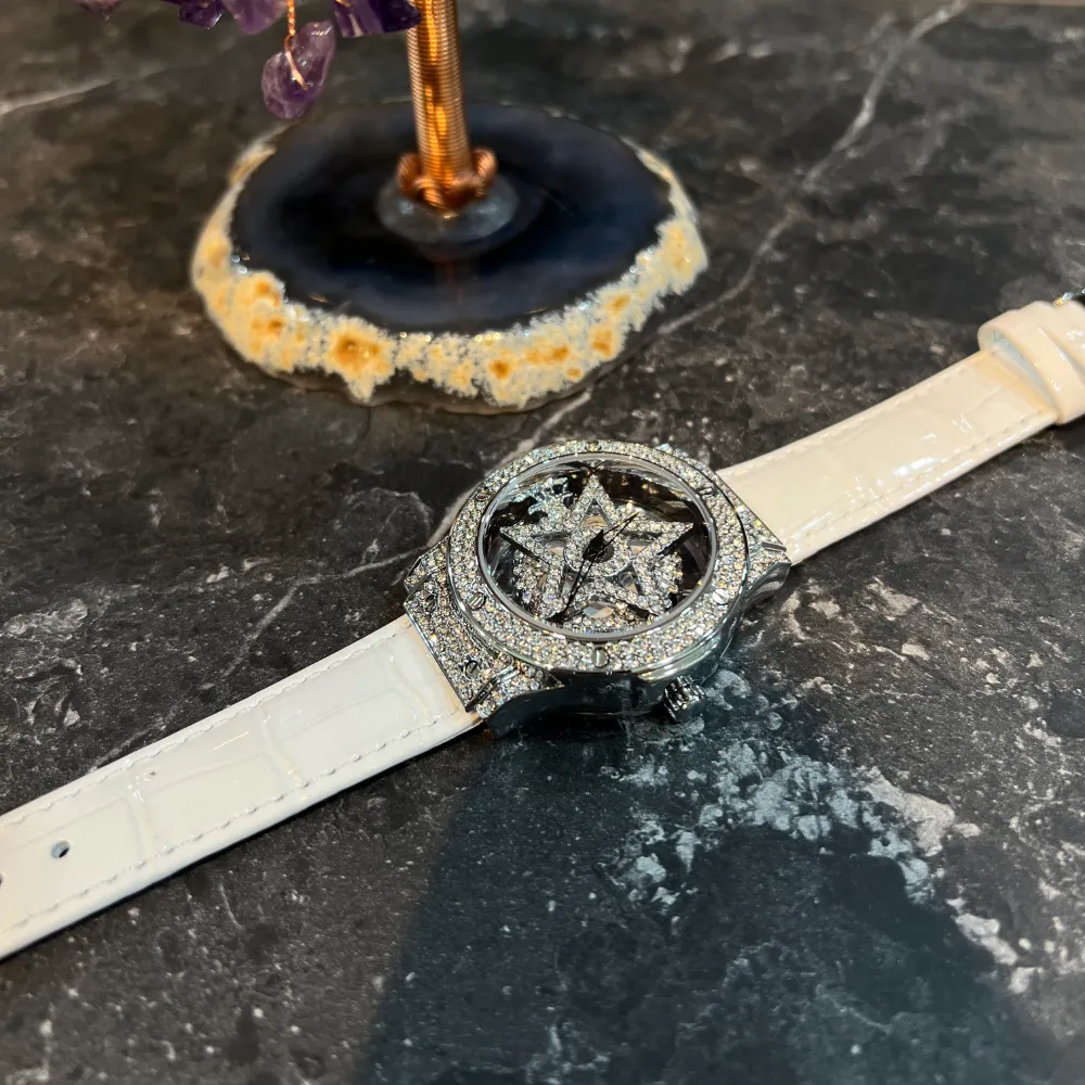 AG Collective White Leather Strap Women Watch L 5047 SW-S