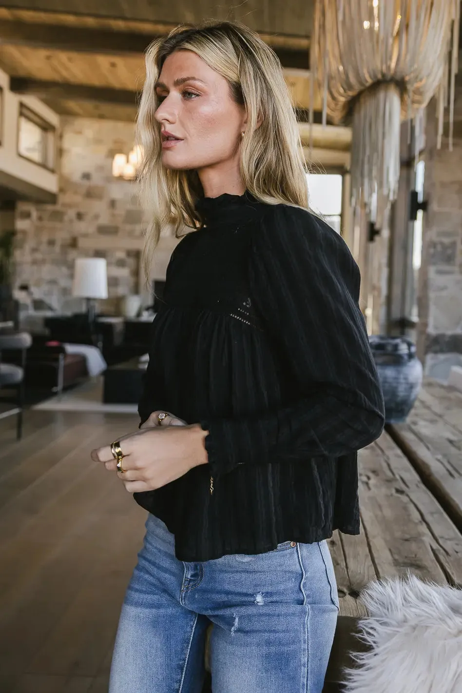 Anahi Lace Top in Black - FINAL SALE