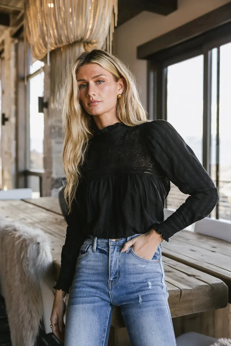 Anahi Lace Top in Black - FINAL SALE