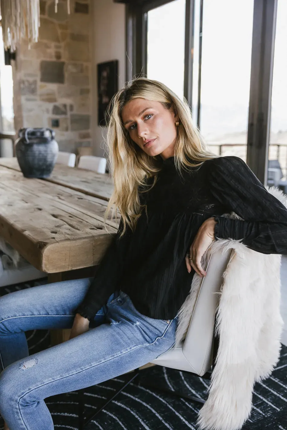Anahi Lace Top in Black - FINAL SALE
