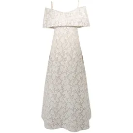ARNOLD SCAASI White Floral Wedding Gown with Sequins Size 6