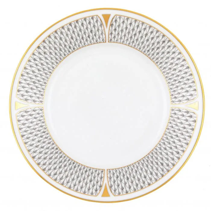 Art Deco Gray Dessert Plate