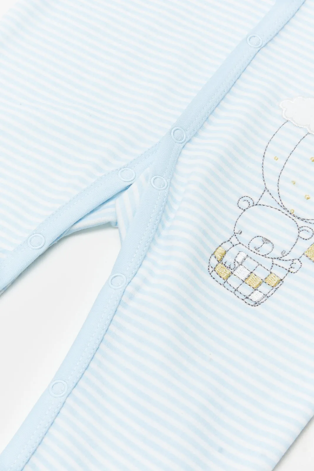 Baby Blue Printed Sleepsuit