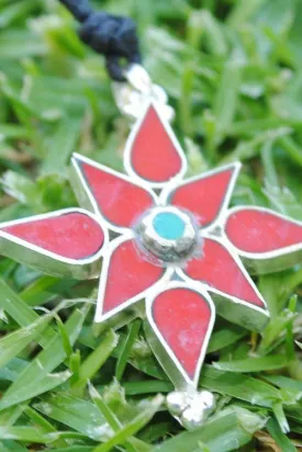 Bird's Eye View Coral Lotus Pendant