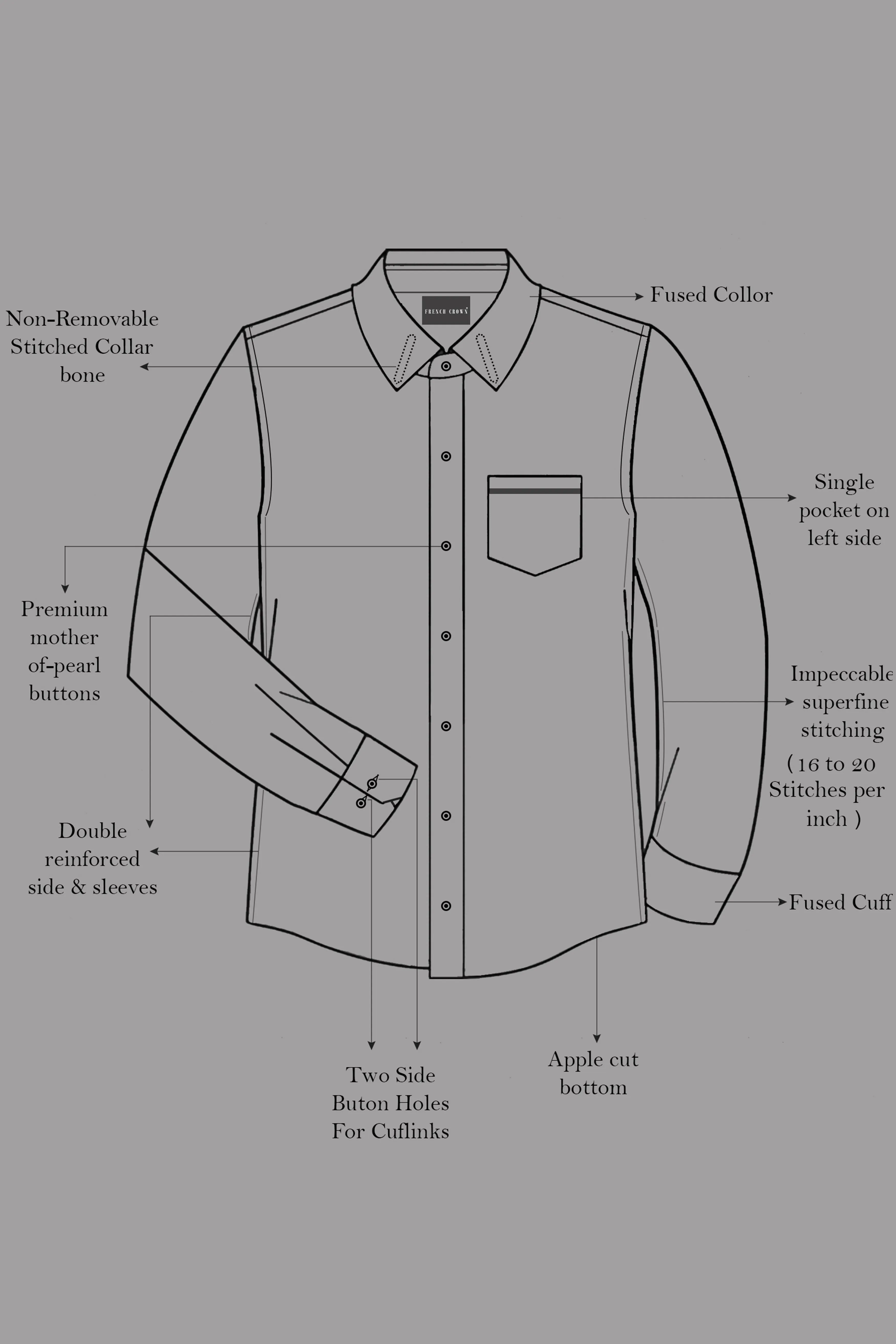 Bison Brown with Danube Blue and White Geometric Printed Premium Cotton Designer Shirt