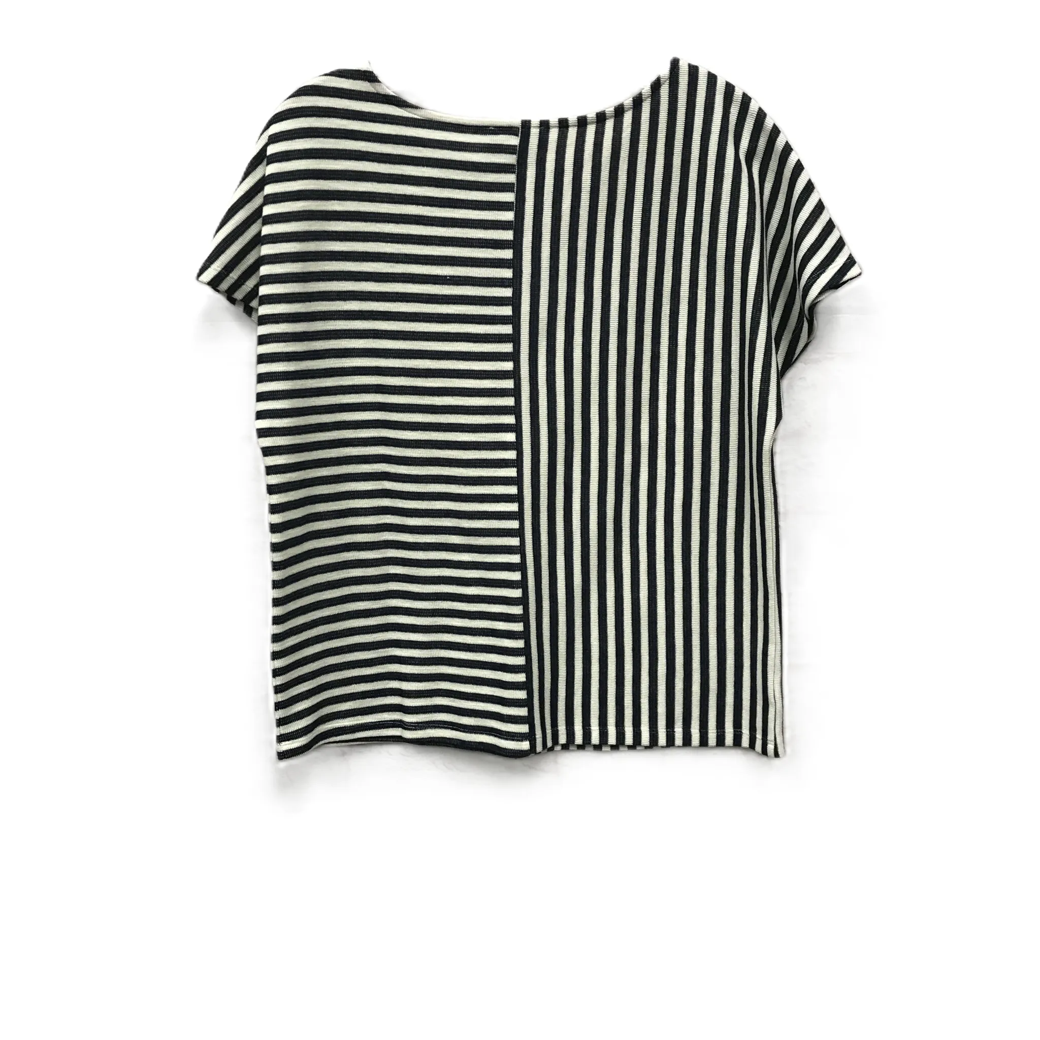 Black & White Top Short Sleeve By Loft, Size: S
