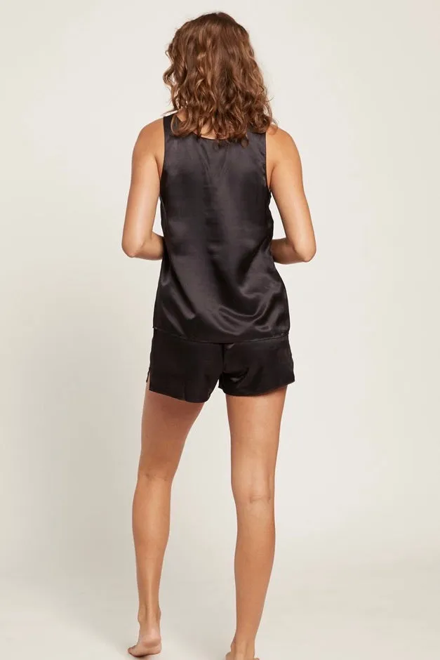 Black Washable Silk Tank