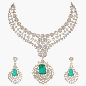 Blooming CZ Grand Silver Necklace