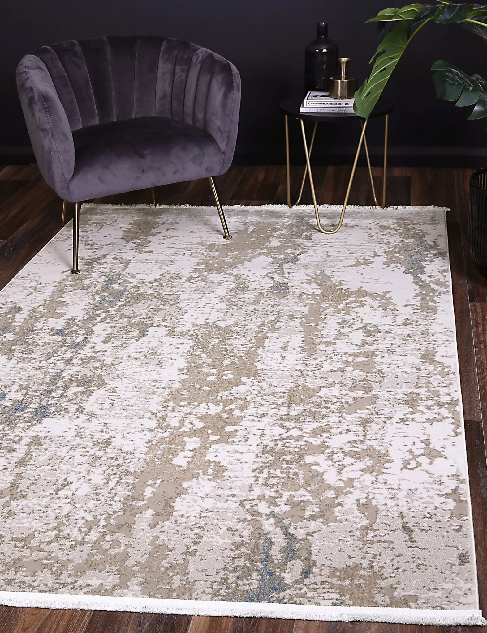 Bohan One Modern Beige Blue Rug
