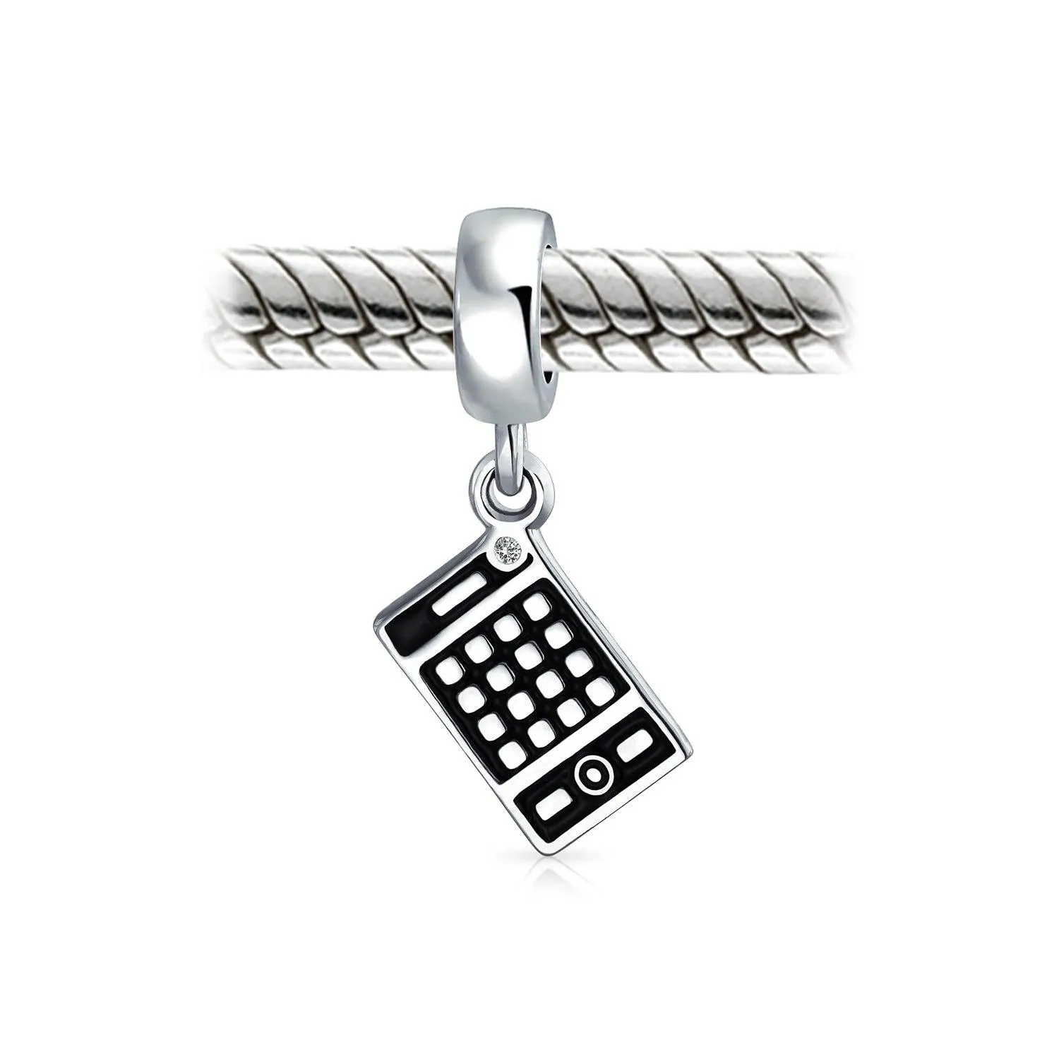 Bookkeeper Accountant Math Calculator Bead Charm .925 Sterling Silver