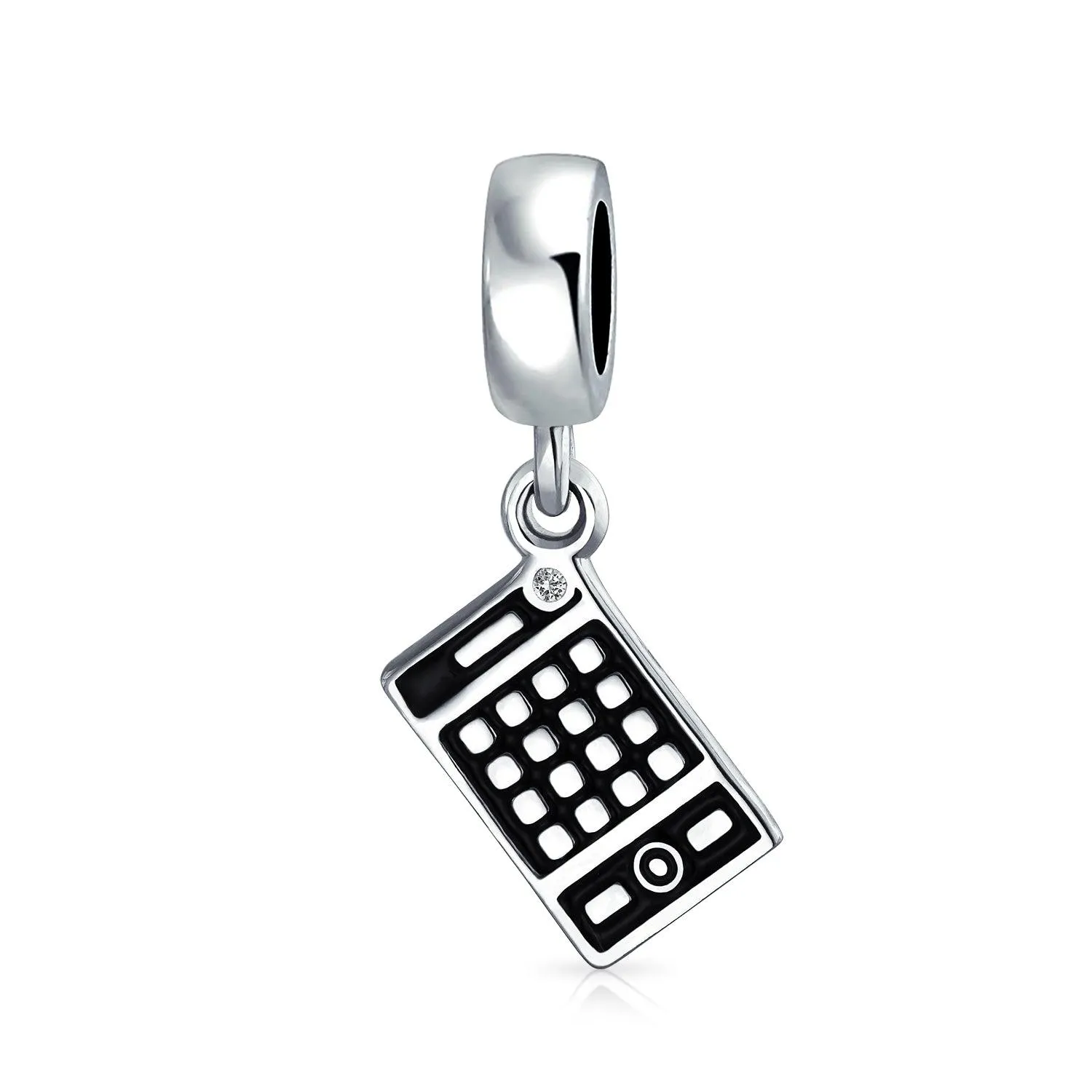 Bookkeeper Accountant Math Calculator Bead Charm .925 Sterling Silver