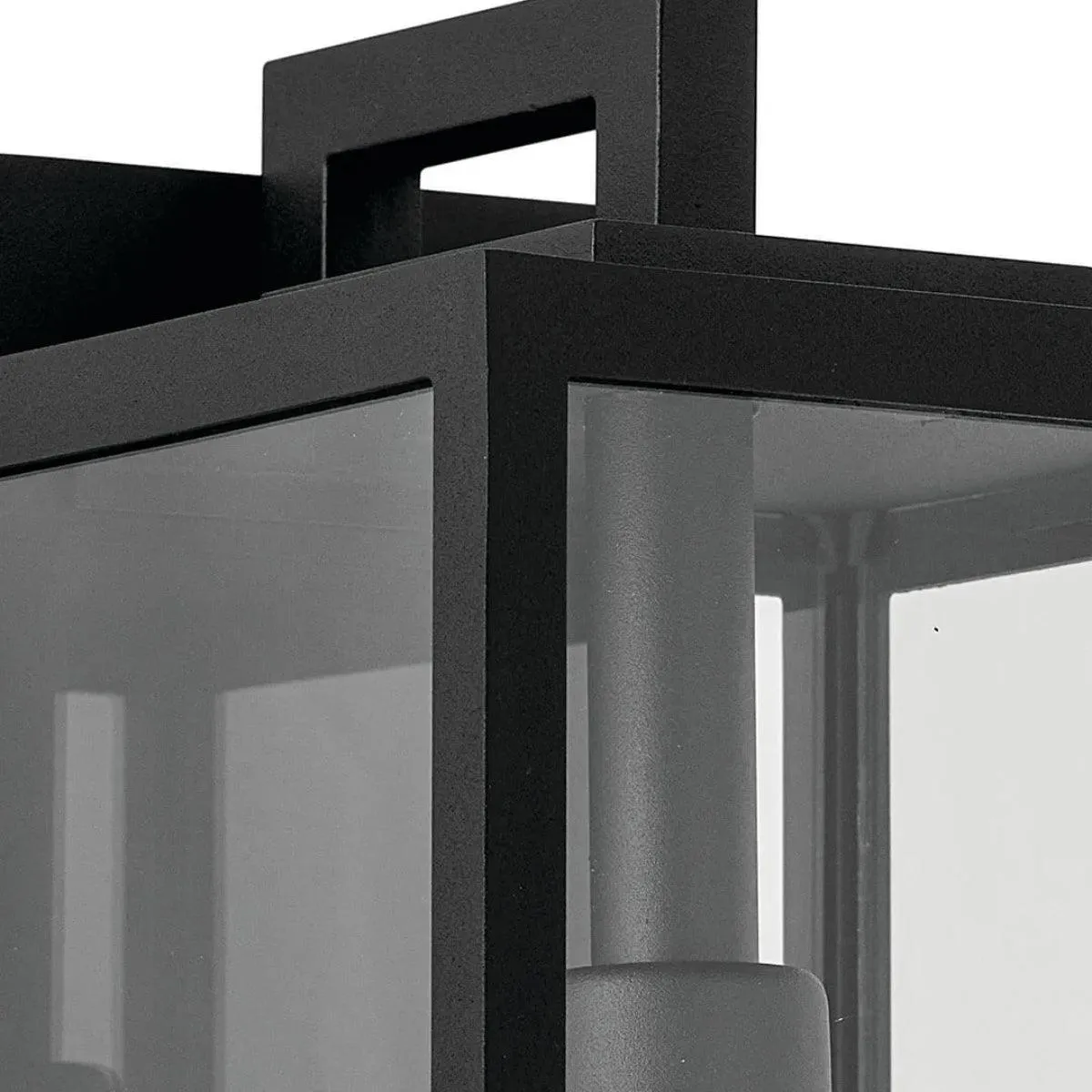 Branner 18 In 1-Light Outdoor Wall Light with Clear Glass, Black Finish