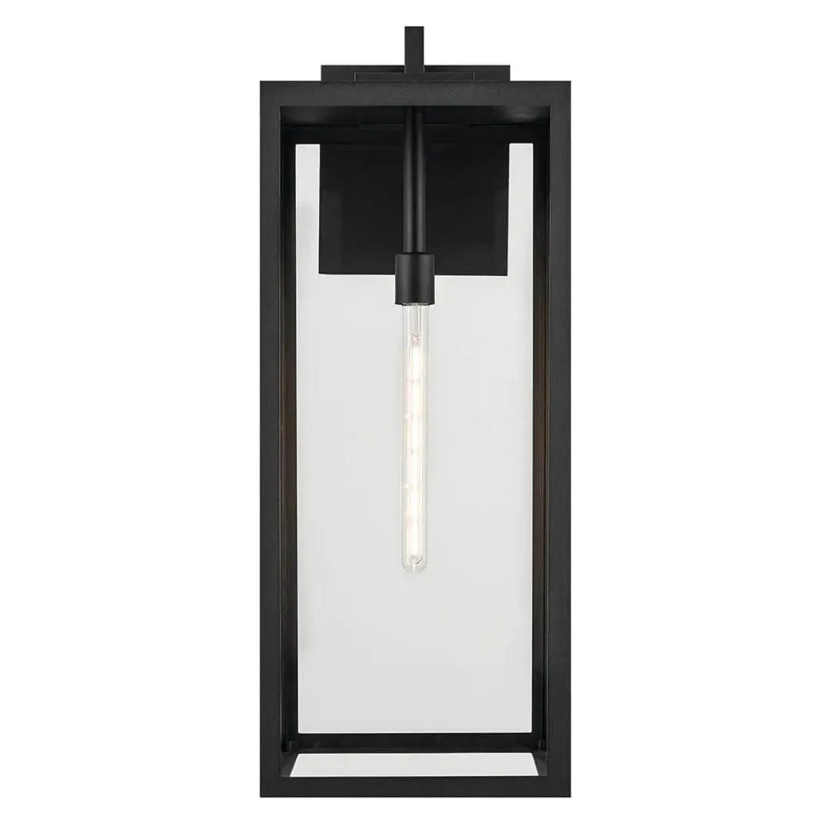 Branner 30 In 1-Light Outdoor Wall Light with Clear Glass, Black Finish
