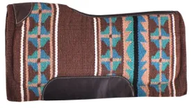 Brown & Turquoise Wool Memory Felt Saddle Pad