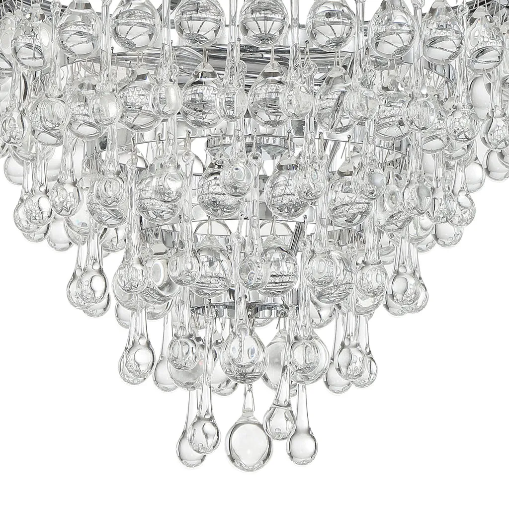 Calypso 3 Light Crystal Teardrop Polished Chrome Mini Chandelier