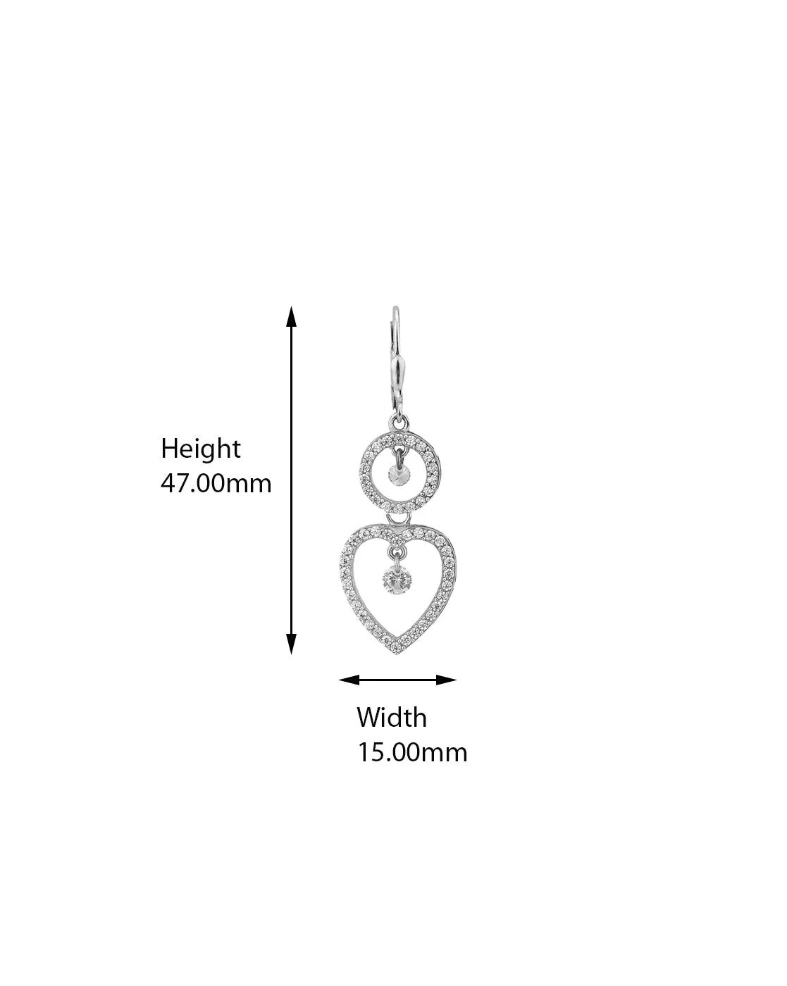 Carlton London 925 Sterling Silver Rhodium Plated Contemporary Cz Drop Earring