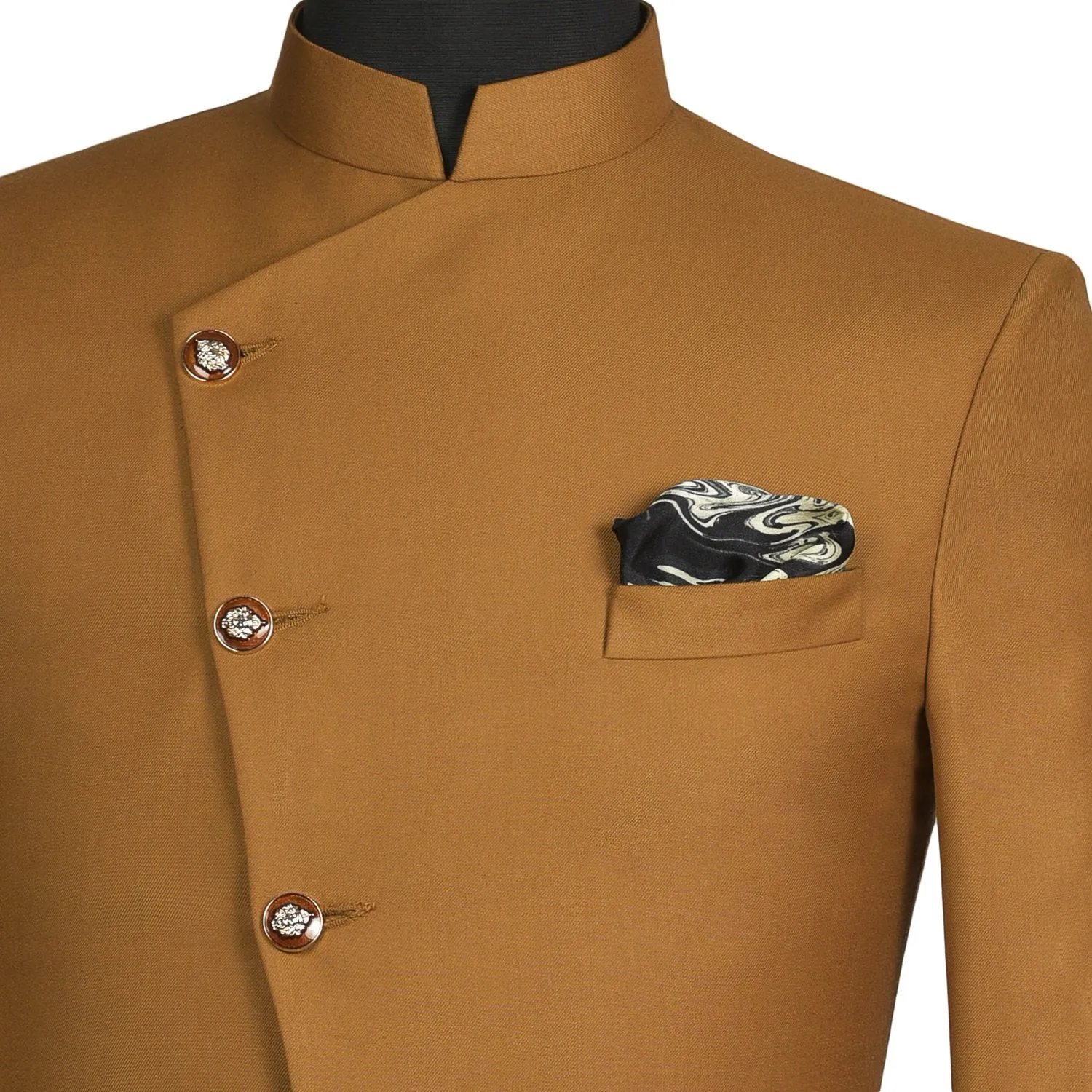 Chokore Black & Off-White Silk Pocket Square from the Marble Design range