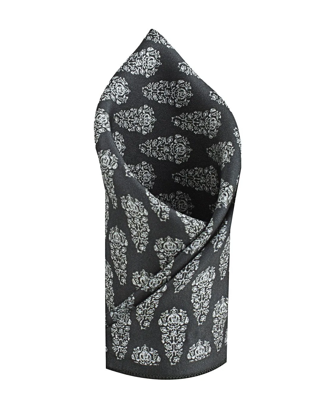 Chokore Black Silk Pocket Square - Indian At Heart line