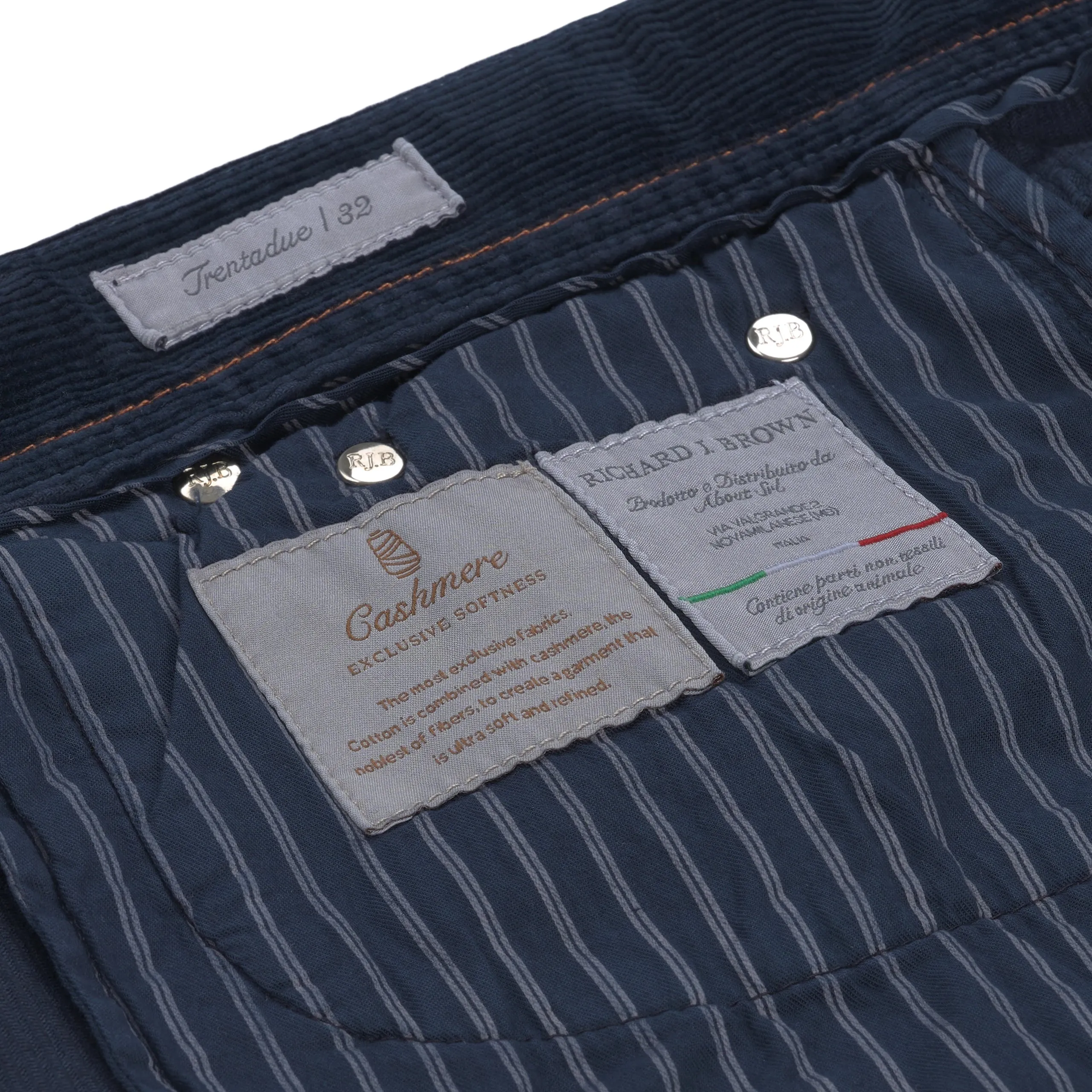 Corduroy Stretch-Cotton Jeans in Indigo Blue