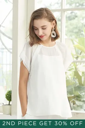 Debs Short Sleeve Nursing Top White