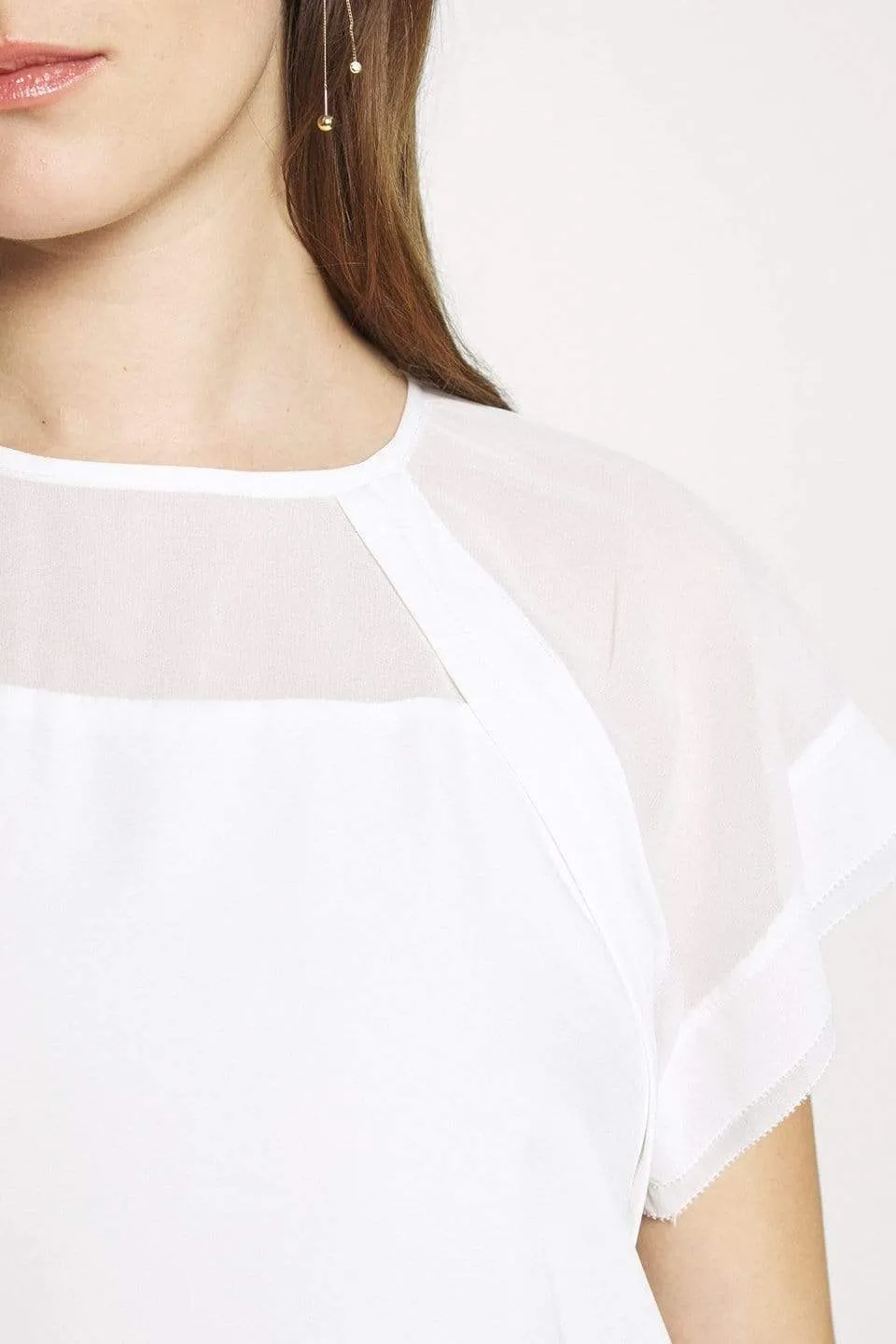 Debs Short Sleeve Nursing Top White