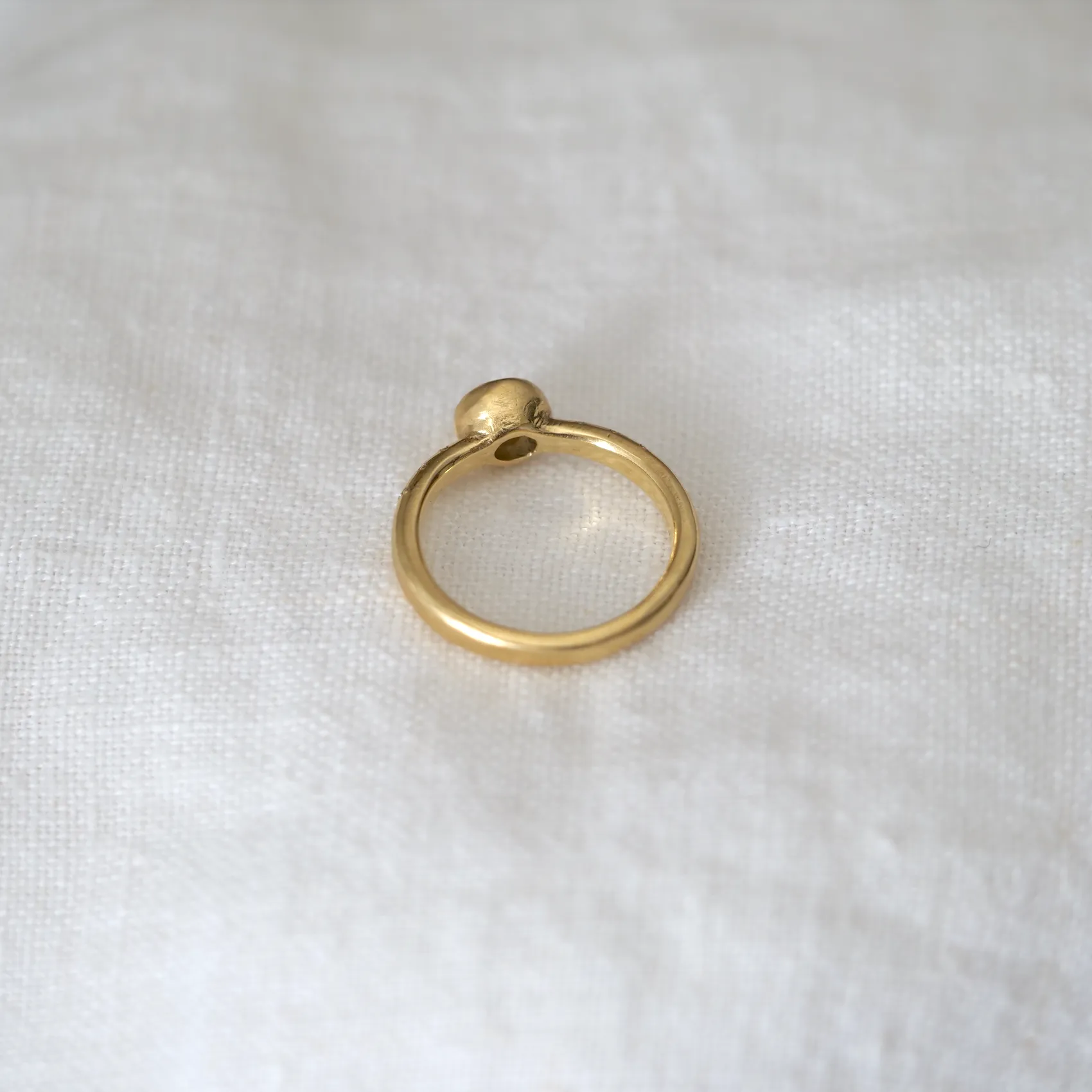 Delicate Bezel Ring with Diamonds - One of a Kind