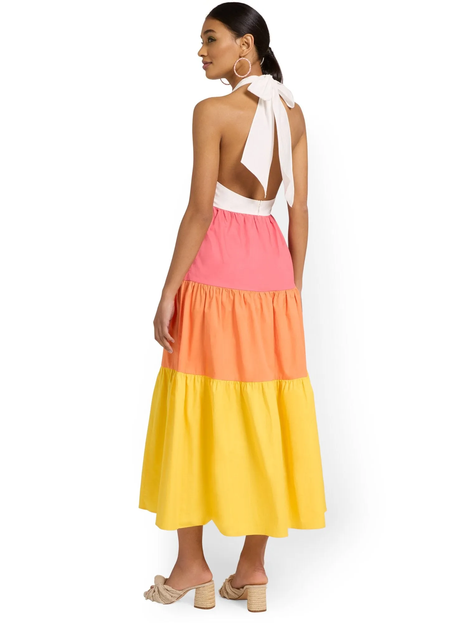 Do Be Colorblock Poplin Tiered Maxi Dress - Brands We Love