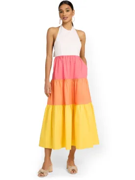 Do Be Colorblock Poplin Tiered Maxi Dress - Brands We Love