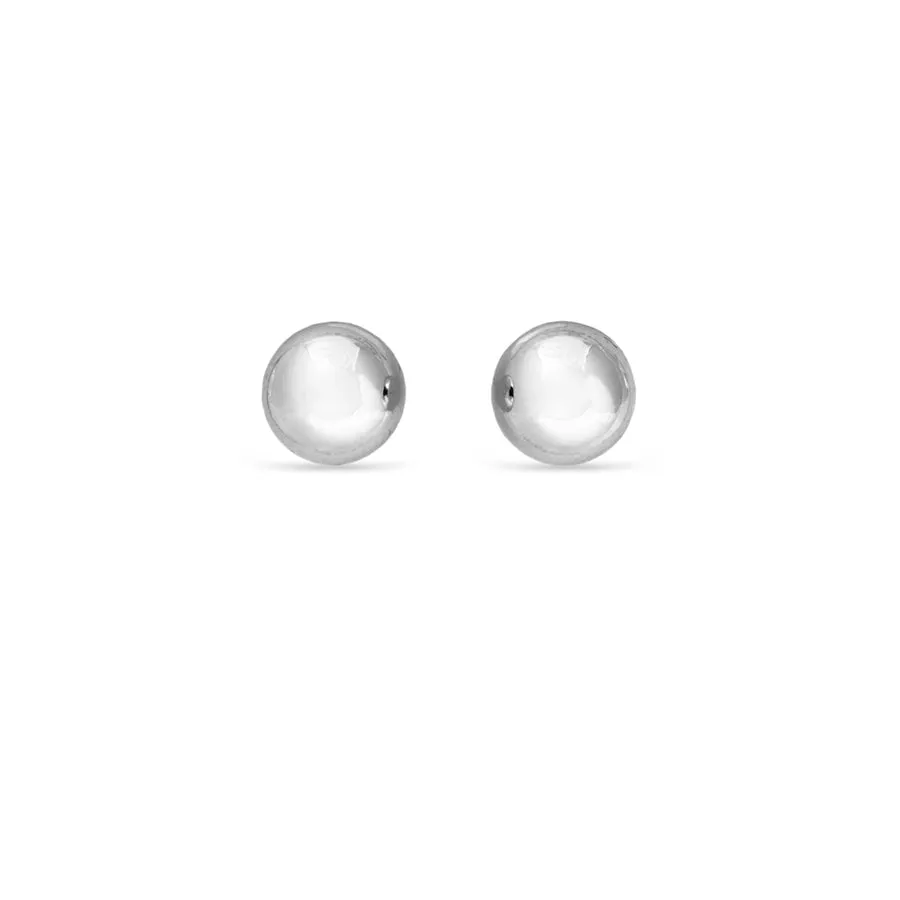 Ear Sense Earring WBA-28 8mm Silver Ball Stud Earrings