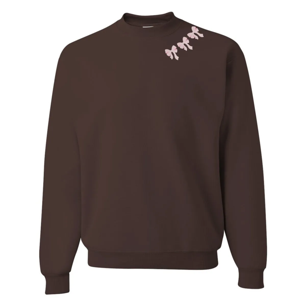 Embroidered 'Bow Collar' Crewneck Sweatshirt