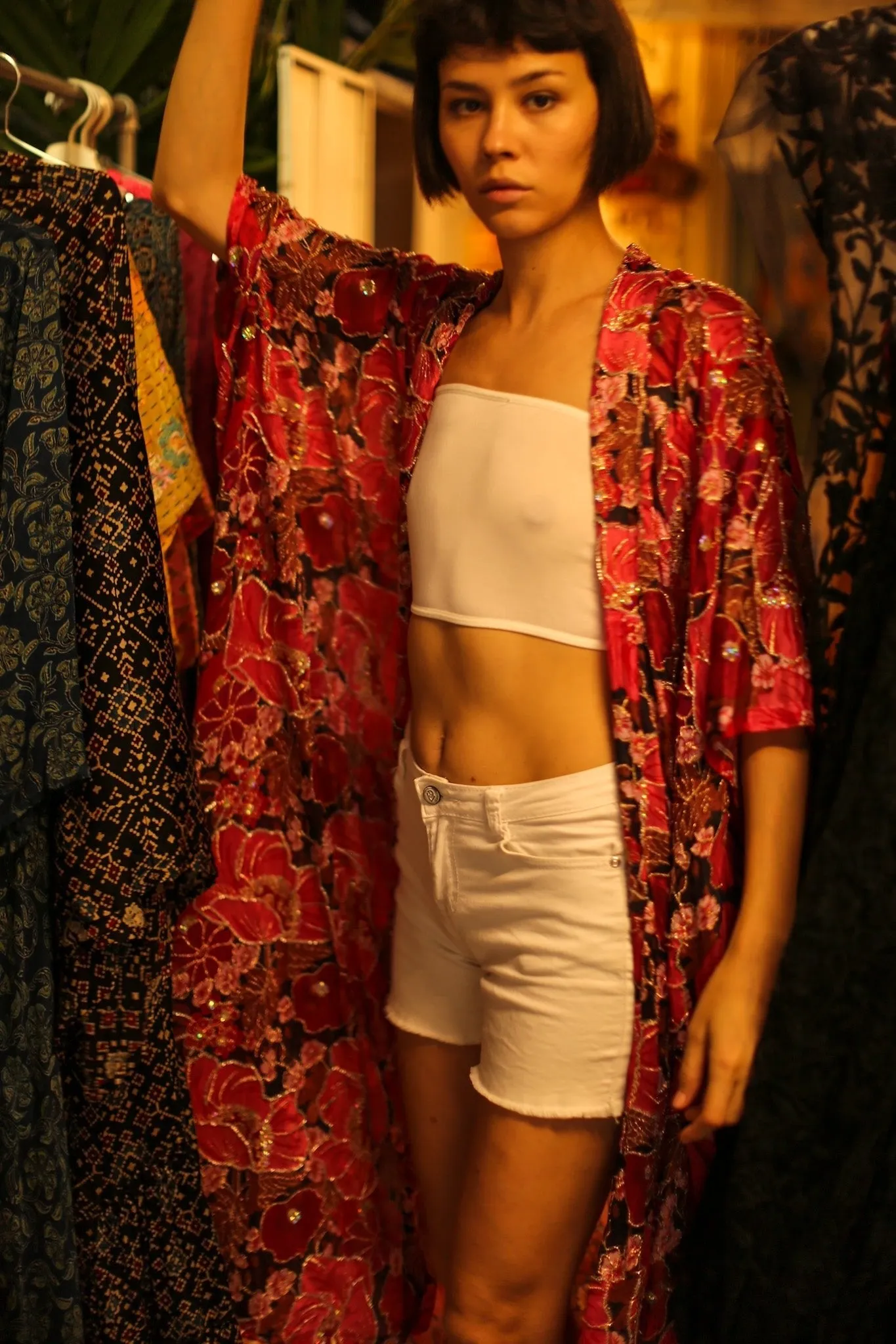 EMBROIDERED SILK KIMONO AURORA