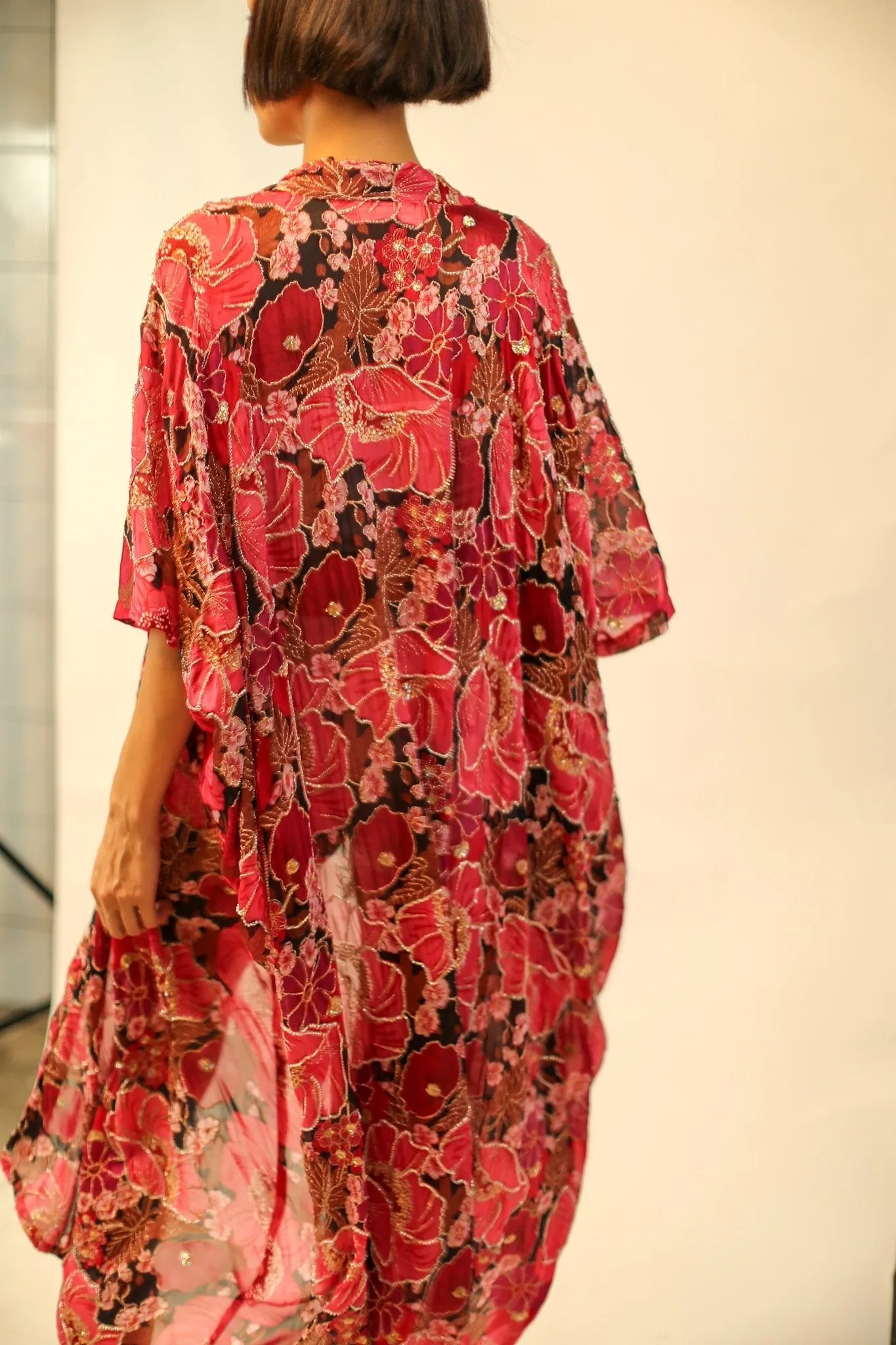 EMBROIDERED SILK KIMONO AURORA