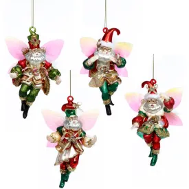Fairy Santa Ornament 7.5" Set of 4 Assorted