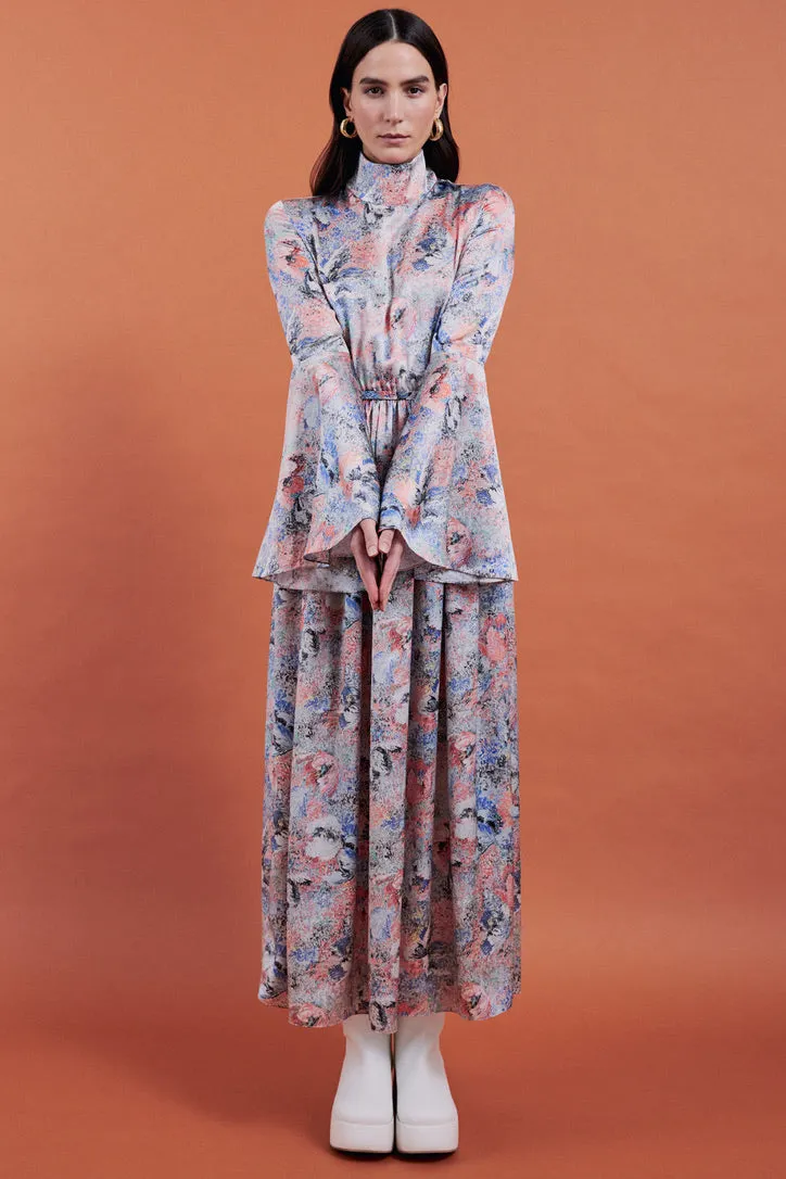 FLARE SLEEVE MAXI DRESS