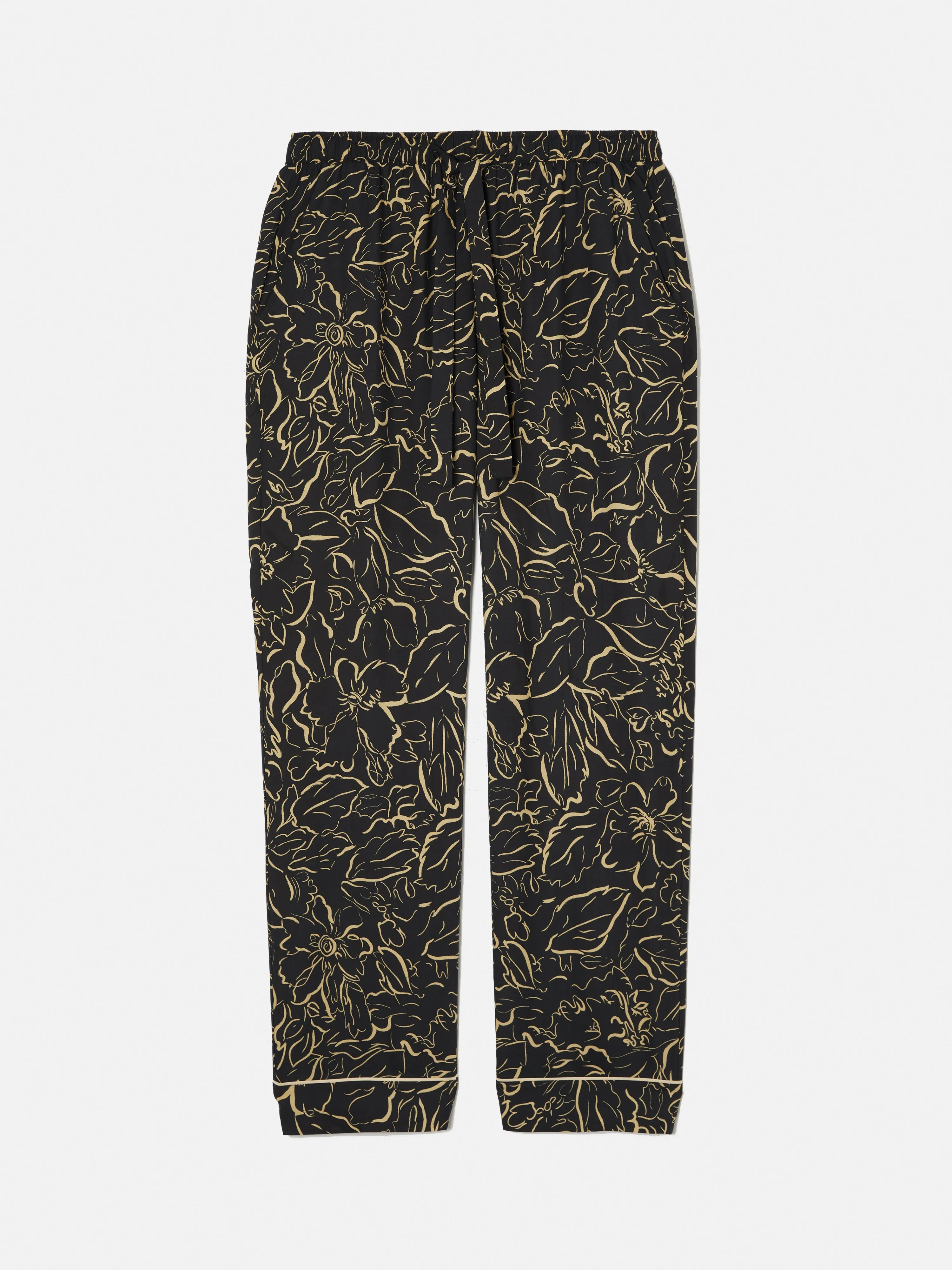 Floral Outline Pyjama | Black