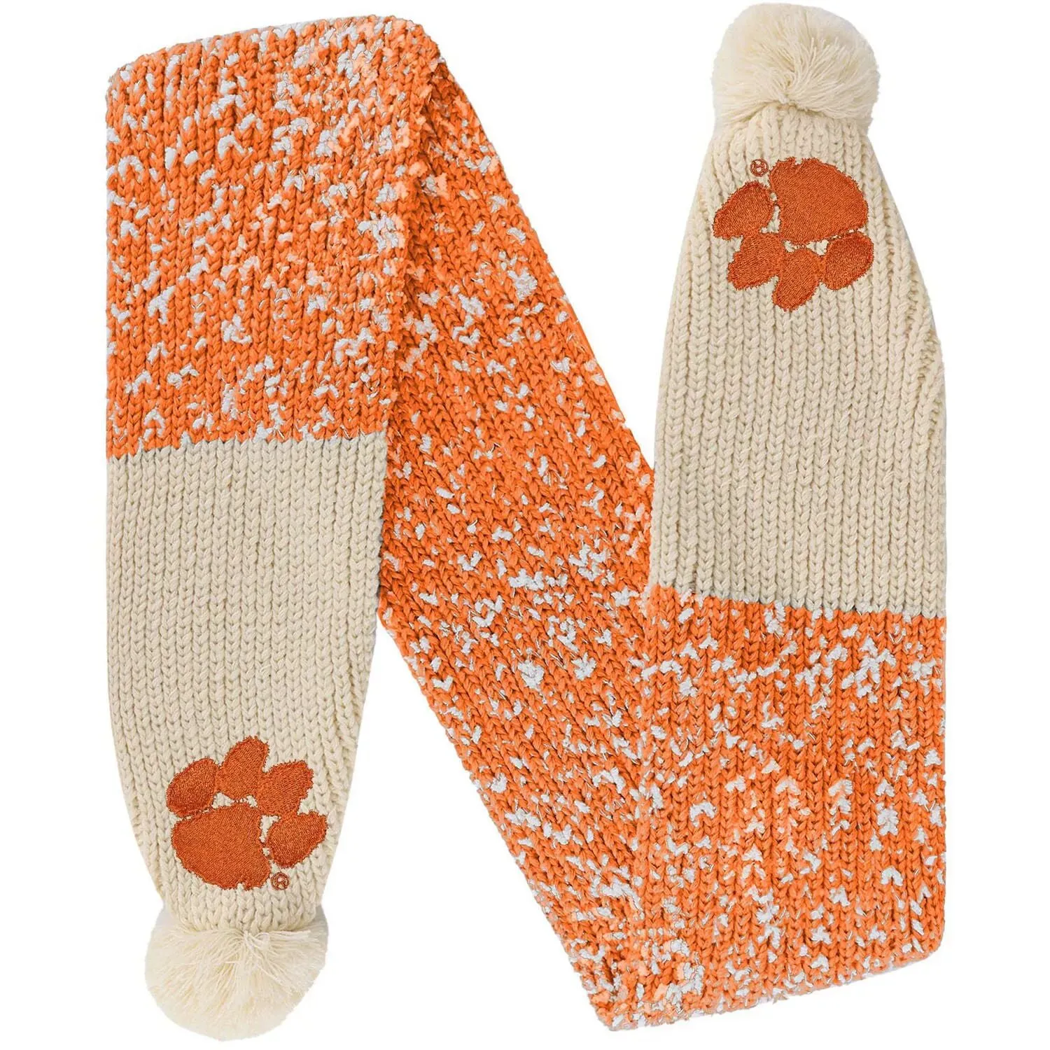 FOCO Clemson Tigers Pom Pom Confetti Scarf